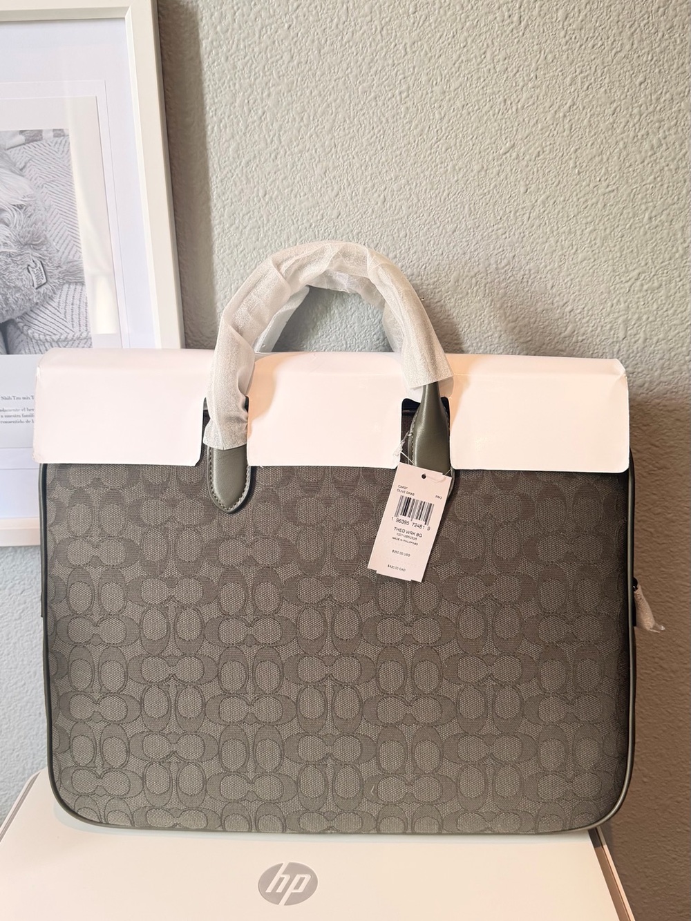 Coach Gray Signature Laptop Briefcase